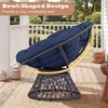 image:imageGiantex Wicker Papasan Chair with Soft Thick Cushion Sturdy Metal Frame Rattan Base 360 Swivel Round Lounge Reading Chair for Living Room Bedroom Patio Indoor Outdoor Use GreenNavy Blue