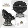 image:imageGiantex Wicker Papasan Chair with Soft Thick Cushion Sturdy Metal Frame Rattan Base 360 Swivel Round Lounge Reading Chair for Living Room Bedroom Patio Indoor Outdoor Use GreenBlack