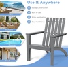 image:imageGiantex Wood Adirondack Chair amp Side Table Set Patio Bistro Set with Slatted Design Classic Furniture Fire Pit Chair Set for Garden Lawn Yard Outdoor Patio Deck Chair amp End Table Set 2 GrayGrey