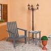 image:imageGiantex Wood Adirondack Chair amp Side Table Set Patio Bistro Set with Slatted Design Classic Furniture Fire Pit Chair Set for Garden Lawn Yard Outdoor Patio Deck Chair amp End Table Set 2 GrayGrey