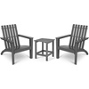 image:imageGiantex Wood Adirondack Chair amp Side Table Set Patio Bistro Set with Slatted Design Classic Furniture Fire Pit Chair Set for Garden Lawn Yard Outdoor Patio Deck Chair amp End Table Set 2 GrayGrey