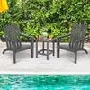 image:imageGiantex Wood Adirondack Chair amp Side Table Set Patio Bistro Set with Slatted Design Classic Furniture Fire Pit Chair Set for Garden Lawn Yard Outdoor Patio Deck Chair amp End Table Set 2 GrayGrey