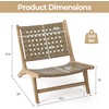 image:imageGiantex Woven Accent Chair Boho Mid Century Modern Armless Accent Chair wNylon Backrest amp Seat Teak Wood Frame Comfy Side Reading Chair for Living Room Bedroom Indoor Outdoor Light BrownLight Brown