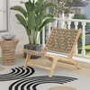 image:imageGiantex Woven Accent Chair Boho Mid Century Modern Armless Accent Chair wNylon Backrest amp Seat Teak Wood Frame Comfy Side Reading Chair for Living Room Bedroom Indoor Outdoor Light BrownLight Brown