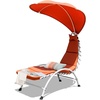 image:imageGiantex Chaise Lounger Chair Arc Stand Porch Swing Hammock Chair wCanopy Removable Headrest Patio Chaise with Cushion Recliner Chair for Garden Backyard Poolside OrangeOrange