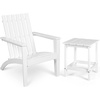 image:imageGiantex Wood Adirondack Chair amp Side Table Set Patio Bistro Set with Slatted Design Classic Furniture Fire Pit Chair Set for Garden Lawn Yard Outdoor Patio Deck Chair amp End Table Set 2 GrayWhite