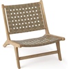image:imageGiantex Woven Accent Chair Boho Mid Century Modern Armless Accent Chair wNylon Backrest amp Seat Teak Wood Frame Comfy Side Reading Chair for Living Room Bedroom Indoor Outdoor Light BrownLight Brown
