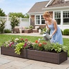 image:imageGIANTEX Raised Garden Bed PE Rattan Elevated Planter Box with OpenEnded Base Removable Liner for Vegetables Flowers Herbs Outdoor Wicker Planting Container for Balcony Backyard amp Patio46x24x10