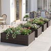 image:imageGIANTEX Raised Garden Bed PE Rattan Elevated Planter Box with OpenEnded Base Removable Liner for Vegetables Flowers Herbs Outdoor Wicker Planting Container for Balcony Backyard amp Patio46x24x10