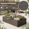 image:imageGIANTEX Raised Garden Bed PE Rattan Elevated Planter Box with OpenEnded Base Removable Liner for Vegetables Flowers Herbs Outdoor Wicker Planting Container for Balcony Backyard amp Patio46x24x10