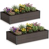 image:imageGIANTEX Raised Garden Bed PE Rattan Elevated Planter Box with OpenEnded Base Removable Liner for Vegetables Flowers Herbs Outdoor Wicker Planting Container for Balcony Backyard amp Patio46x24x10