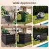 image:imageGiantex 2 Panels Wooden Privacy Fence with Stakes 47 W x 455 H Black  Outdoor Air Conditioner Fence Trash Can Enclosure Pool Equipment Cover Decorative Garden Fence Wood Privacy ScreenBlack
