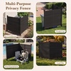 image:imageGiantex 2 Panels Wooden Privacy Fence with Stakes 47 W x 455 H Black  Outdoor Air Conditioner Fence Trash Can Enclosure Pool Equipment Cover Decorative Garden Fence Wood Privacy ScreenBlack