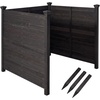 image:imageGiantex 2 Panels Wooden Privacy Fence with Stakes 47 W x 455 H Black  Outdoor Air Conditioner Fence Trash Can Enclosure Pool Equipment Cover Decorative Garden Fence Wood Privacy ScreenBlack