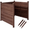 image:imageGiantex 2 Panels Wooden Privacy Fence with Stakes 47 W x 455 H Black  Outdoor Air Conditioner Fence Trash Can Enclosure Pool Equipment Cover Decorative Garden Fence Wood Privacy ScreenBrown