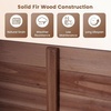 image:imageGiantex 2 Panels Wooden Privacy Fence with Stakes 47 W x 455 H Black  Outdoor Air Conditioner Fence Trash Can Enclosure Pool Equipment Cover Decorative Garden Fence Wood Privacy ScreenBrown