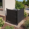 image:imageGiantex 2 Panels Wooden Privacy Fence with Stakes 47 W x 455 H Black  Outdoor Air Conditioner Fence Trash Can Enclosure Pool Equipment Cover Decorative Garden Fence Wood Privacy ScreenBlack
