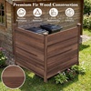 image:imageGiantex 2 Panels Wooden Privacy Fence with Stakes 47 W x 455 H Black  Outdoor Air Conditioner Fence Trash Can Enclosure Pool Equipment Cover Decorative Garden Fence Wood Privacy ScreenBrown