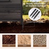 image:imageGiantex 2 Panels Wooden Privacy Fence with Stakes 47 W x 455 H Black  Outdoor Air Conditioner Fence Trash Can Enclosure Pool Equipment Cover Decorative Garden Fence Wood Privacy ScreenBlack