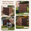 image:imageGiantex 2 Panels Wooden Privacy Fence with Stakes 47 W x 455 H Black  Outdoor Air Conditioner Fence Trash Can Enclosure Pool Equipment Cover Decorative Garden Fence Wood Privacy ScreenBrown