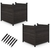 image:imageGiantex 2 Panels Wooden Privacy Fence with Stakes 47 W x 455 H Black  Outdoor Air Conditioner Fence Trash Can Enclosure Pool Equipment Cover Decorative Garden Fence Wood Privacy ScreenBlack