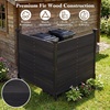 image:imageGiantex 2 Panels Wooden Privacy Fence with Stakes 47 W x 455 H Black  Outdoor Air Conditioner Fence Trash Can Enclosure Pool Equipment Cover Decorative Garden Fence Wood Privacy ScreenBlack