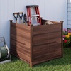 image:imageGiantex 2 Panels Wooden Privacy Fence with Stakes 47 W x 455 H Black  Outdoor Air Conditioner Fence Trash Can Enclosure Pool Equipment Cover Decorative Garden Fence Wood Privacy ScreenBrown