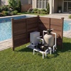image:imageGiantex 2 Panels Wooden Privacy Fence with Stakes 47 W x 455 H Black  Outdoor Air Conditioner Fence Trash Can Enclosure Pool Equipment Cover Decorative Garden Fence Wood Privacy ScreenBrown