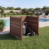 image:imageGiantex 2 Panels Wooden Privacy Fence with Stakes 47 W x 455 H Black  Outdoor Air Conditioner Fence Trash Can Enclosure Pool Equipment Cover Decorative Garden Fence Wood Privacy ScreenBrown