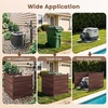 image:imageGiantex 2 Panels Wooden Privacy Fence with Stakes 47 W x 455 H Black  Outdoor Air Conditioner Fence Trash Can Enclosure Pool Equipment Cover Decorative Garden Fence Wood Privacy ScreenBrown