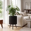 image:imageGiantex 20 Inch Plant Pot with Stand Set of 2 MidCentury Modern Fluted Planter with Builtin Drainage Holes Metal Flower Pot with Tapered Legs for Living Room Office Porch Garden14 x 14 x 21