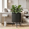 image:imageGiantex 20 Inch Plant Pot with Stand Set of 2 MidCentury Modern Fluted Planter with Builtin Drainage Holes Metal Flower Pot with Tapered Legs for Living Room Office Porch Garden165 x 165 x 22