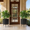 image:imageGiantex 20 Inch Plant Pot with Stand Set of 2 MidCentury Modern Fluted Planter with Builtin Drainage Holes Metal Flower Pot with Tapered Legs for Living Room Office Porch Garden195 x 195 x 23