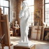 image:imageGiantex 295 Virgin Mary Garden Statue Outdoor Blessed Mother Statue  WeatherResistant MgO Catholic Religious Sculpture for Lawn Patio Prayer Garden Memorial Yard Decor Distressed IvoryGreek Goddess  with Bird