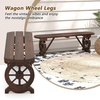 image:imageGiantex 2Person Wooden Outdoor Bench with Wagon Wheel Legs Slatted Seat Rustic Country Design 710 Lbs Weight Capacity 45 Patio Bench for Porch Lawn Backyard Park Garden Brown47