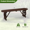 image:imageGiantex 2Person Wooden Outdoor Bench with Wagon Wheel Legs Slatted Seat Rustic Country Design 710 Lbs Weight Capacity 45 Patio Bench for Porch Lawn Backyard Park Garden Brown47