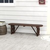 image:imageGiantex 2Person Wooden Outdoor Bench with Wagon Wheel Legs Slatted Seat Rustic Country Design 710 Lbs Weight Capacity 45 Patio Bench for Porch Lawn Backyard Park Garden Brown47