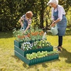 image:imageGiantex 3Tier Raised Garden Bed 47 x47x24 HeavyDuty Metal Outdoor Planter Box wOpenEnded Base Elevated Planter Box for Vegetable Fruit Flower Herb Patio Backyard Raised Bed Kit1
