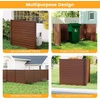 image:imageGiantex 4Panel Air Conditioner Fence 48 W x 36 H Outdoor Privacy Screen with Stakes WeatherResistant PP Enclosure for AC Unit Trash Can amp Pool Pump Decorative Garden Fence WhiteBrown