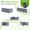 image:imageGiantex 4Panel Air Conditioner Fence 48 W x 36 H Outdoor Privacy Screen with Stakes WeatherResistant PP Enclosure for AC Unit Trash Can amp Pool Pump Decorative Garden Fence WhiteGray