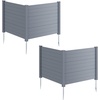 image:imageGiantex 4Panel Air Conditioner Fence 48 W x 36 H Outdoor Privacy Screen with Stakes WeatherResistant PP Enclosure for AC Unit Trash Can amp Pool Pump Decorative Garden Fence WhiteGray