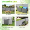 image:imageGiantex 4Panel Air Conditioner Fence 48 W x 36 H Outdoor Privacy Screen with Stakes WeatherResistant PP Enclosure for AC Unit Trash Can amp Pool Pump Decorative Garden Fence WhiteGray