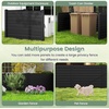 image:imageGiantex 4Panel Air Conditioner Fence 48 W x 36 H Outdoor Privacy Screen with Stakes WeatherResistant PP Enclosure for AC Unit Trash Can amp Pool Pump Decorative Garden Fence WhiteBlack