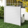image:imageGiantex 4Panel Air Conditioner Fence 48 W x 36 H Outdoor Privacy Screen with Stakes WeatherResistant PP Enclosure for AC Unit Trash Can amp Pool Pump Decorative Garden Fence WhiteWhite