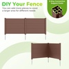 image:imageGiantex 4Panel Air Conditioner Fence 48 W x 36 H Outdoor Privacy Screen with Stakes WeatherResistant PP Enclosure for AC Unit Trash Can amp Pool Pump Decorative Garden Fence WhiteBrown