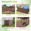 image:imageGiantex 4Panel Air Conditioner Fence 48 W x 36 H Outdoor Privacy Screen with Stakes WeatherResistant PP Enclosure for AC Unit Trash Can amp Pool Pump Decorative Garden Fence WhiteBrown
