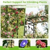 image:imageGiantex 84 Garden Arbor with Bird Feeding Station Metal Arch Trellis with 7 Hanging Hooks Detachable Mesh Trays and Water Bowl Outdoor Archway for Climbing Plants Backyard and Garden Decor