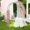 image:imageGiantex 87 Metal Garden Arbor Arch Trellis for Climbing Plants Vines  Decorative Outdoor Archway with PowderCoated Heavy Duty Frame Wedding Arbor for Ceremony Party Backyard Lawn Decoration66W x 95H