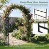 image:imageGiantex 87 Metal Garden Arbor Arch Trellis for Climbing Plants Vines  Decorative Outdoor Archway with PowderCoated Heavy Duty Frame Wedding Arbor for Ceremony Party Backyard Lawn Decoration42W x 87H