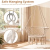 image:imageGiantex Hammock Chair Macrame Swing Chair with 350 Lbs Capacity Handwoven Tassels Boho Hanging Chair for Bedroom Living Room Patio Garden Balcony Indoor amp Outdoor BeigeBeige